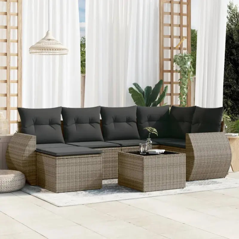 Modulaire tuinbanken van gepoedercoat staal voor buiten ontspanning - Grijs / 1 / Met tafel - Modulaire tuinbanken