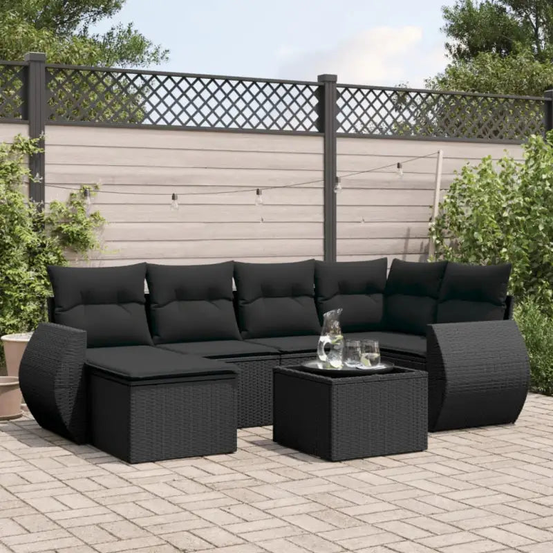 Modulaire tuinbanken van gepoedercoat staal voor buiten ontspanning - Zwart / 1 / Met tafel - Modulaire tuinbanken