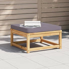 Modulaire tuinbanken van massief acaciahout met comfortabele rugkussens - Donkergrijs / 1 / Voetensteun - Modulaire