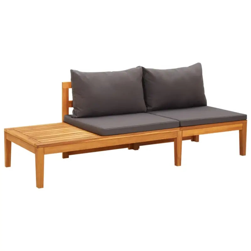 Modulaire tuinbanken van massief acaciahout met dikte kussen voor comfort - Donkergrijs / 1 / Bank - Modulaire