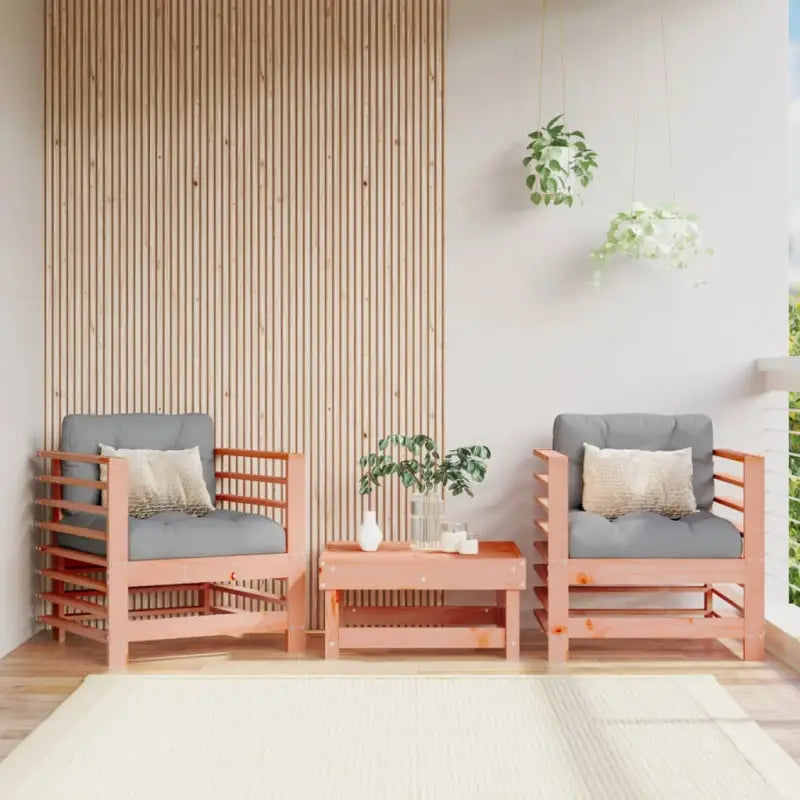 Modulaire tuinbanken van massief douglashout voor gezellige buitenkamers - Natuurlijk douglashout / 1 / Armstoel (2 st)