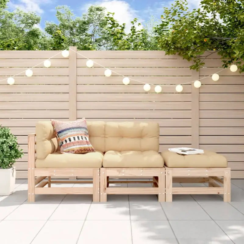 Modulaire tuinbanken van massief douglashout voor gezellige buitenkamers - Natuurlijk grenenhout / 1 / hoek + midden