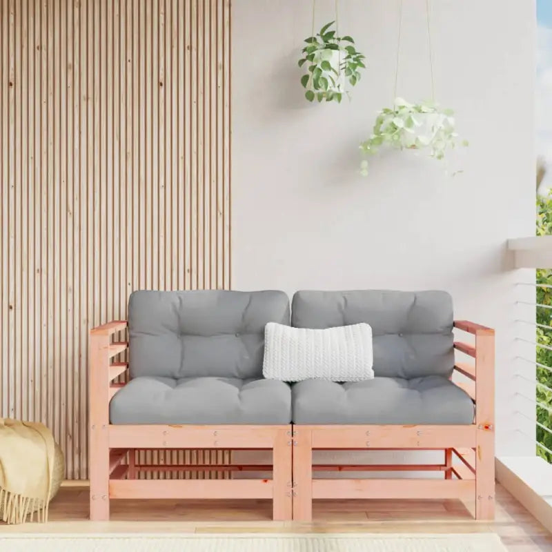 Modulaire tuinbanken van massief douglashout voor gezellige buitenkamers - Natuurlijk douglashout / 1 / Hoekbank (2 st)