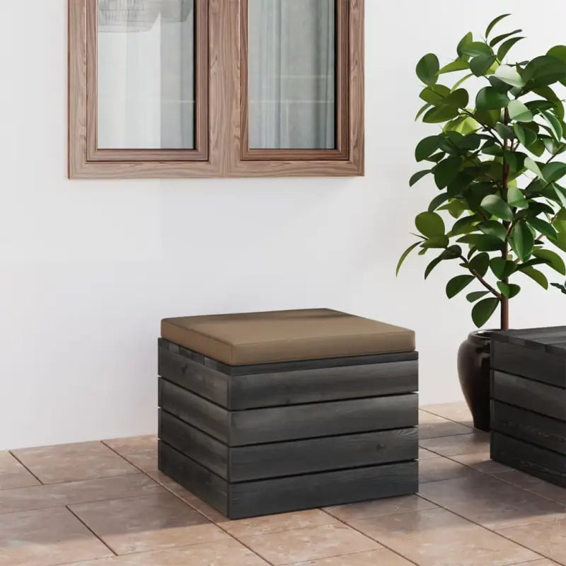 Modulaire tuinbanken van massief grenenhout met comfortabele kussens - Taupe / 1 - Modulaire tuinbanken
