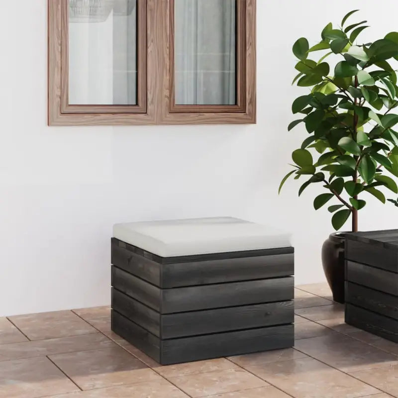 Modulaire tuinbanken van massief grenenhout met comfortabele kussens - Crèmewit / 1 - Modulaire tuinbanken