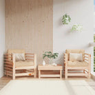 Modulaire tuinbanken van massief grenenhout met zachte kussens - Natuurlijk grenenhout / 1 / Stoel - Modulaire