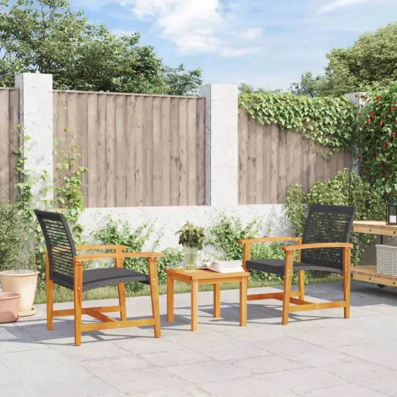 Modulaire tuinbanken van poly rattan voor comfortabele buitenruimte - Zwart / 1 / stoel + Tafel - Modulaire tuinbanken