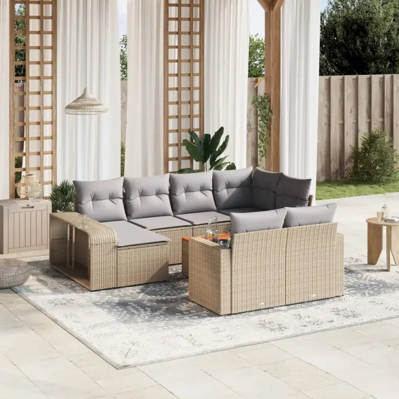 Modulaire tuinbanken van zwart gepoedercoat staal voor buiten ontspanning - Beige en grijs / 1 - Modulaire tuinbanken