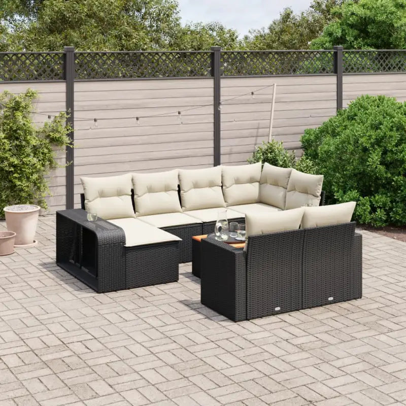 Modulaire tuinbanken van zwart gepoedercoat staal voor buiten ontspanning - Zwart en crème / 1 - Modulaire tuinbanken