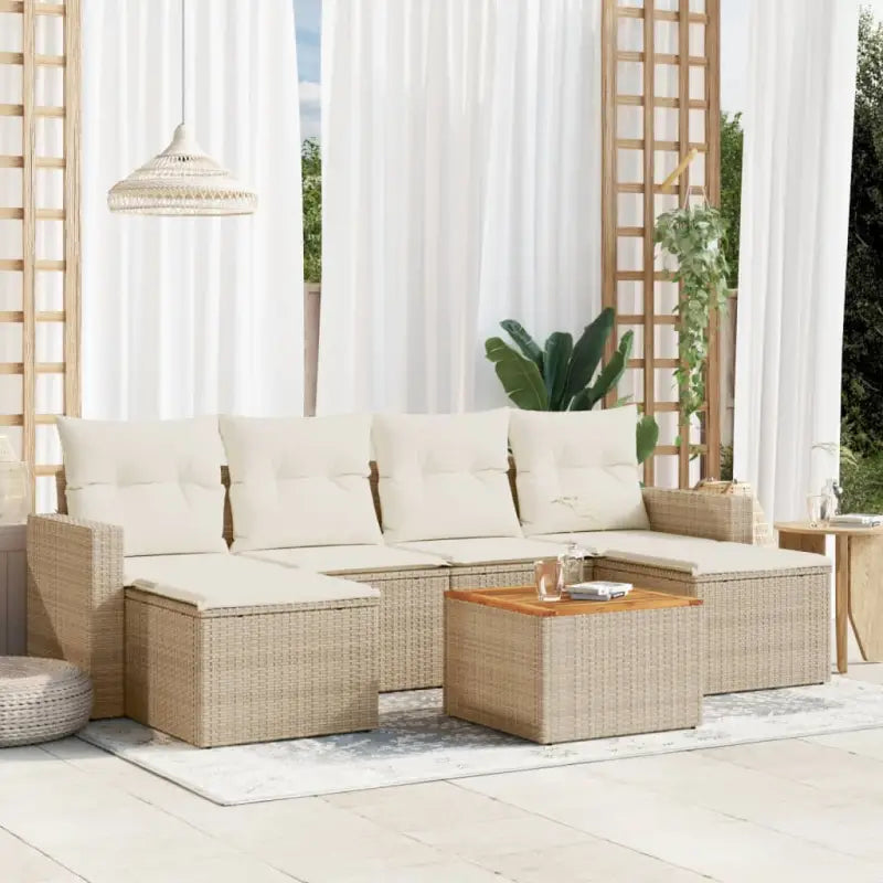 Modulaire tuinbanken van zwart gepoedercoat staal voor buitengebruik - beige en crèmekleurig / 7 - Modulaire tuinbanken