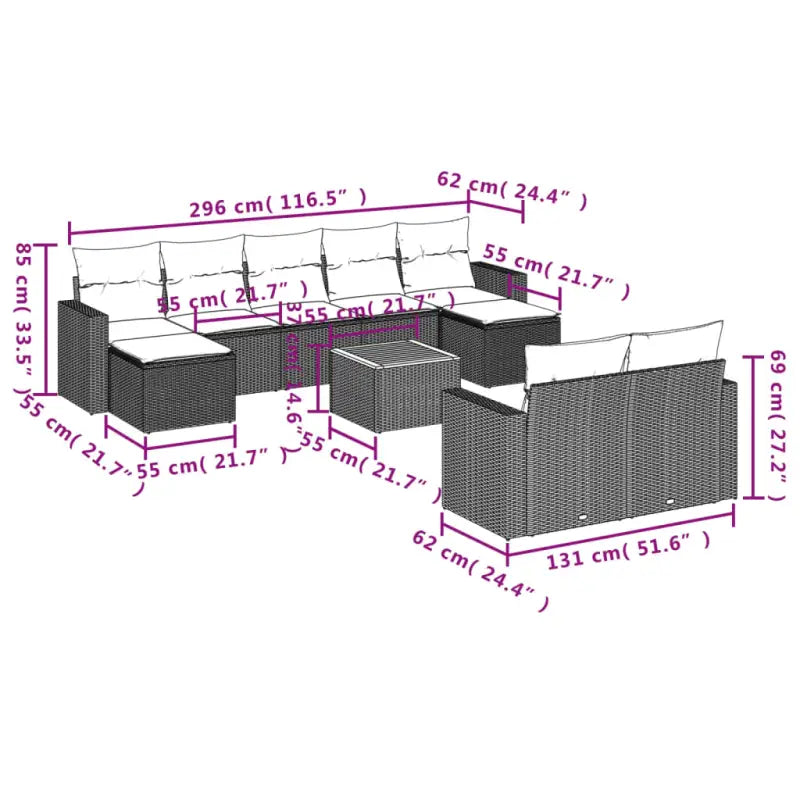 Modulaire tuinbanken van zwart gepoedercoat staal voor jouw terras - Modulaire tuinbanken