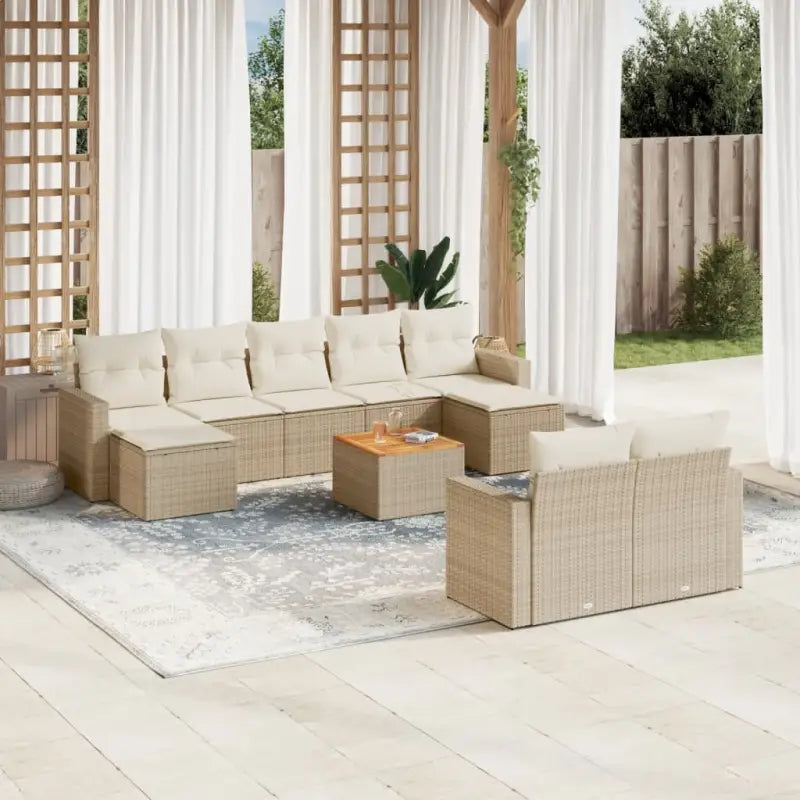 Modulaire tuinbanken van zwart gepoedercoat staal voor jouw terras - beige en crèmekleurig / 1 - Modulaire tuinbanken