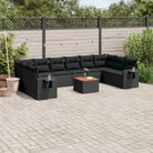Modulaire tuinbanken van zwart gepoedercoat staal voor terras en tuin - Zwart / 1 / 2x corner + table + 6x middle