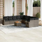 Modulaire tuinbanken van zwart gepoedercoat staal voor terras en tuin - Grijs / 1 / Tafel + 2x hoek + 6x midden