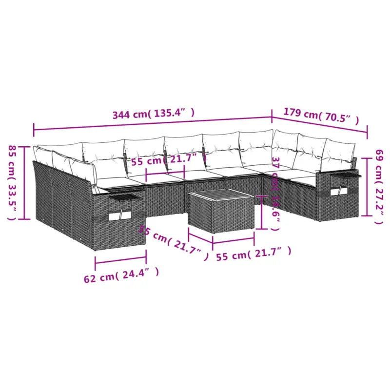 Modulaire tuinbanken van zwart gepoedercoat staal voor terras en tuin - Modulaire tuinbanken