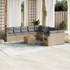 Modulaire tuinbanken van zwart gepoedercoat staal voor terras en tuin - Beige en grijs / 1 / Tafel + 2x hoek + 6x