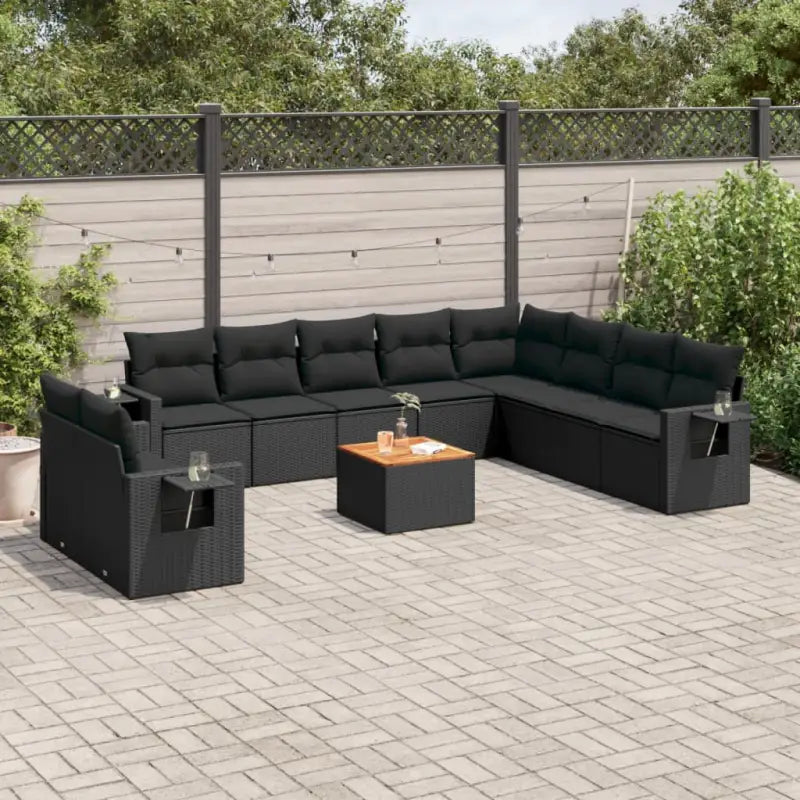 Modulaire tuinbanken van zwart materiaal en gepoedercoat staal - Zwart / 1 - Modulaire tuinbanken