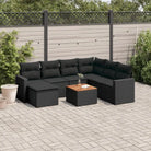 Modulaire tuinbanken van zwart materiaal en gepoedercoat staal - Zwart / 1 / hoek + Tafel + 3x midden - Modulaire