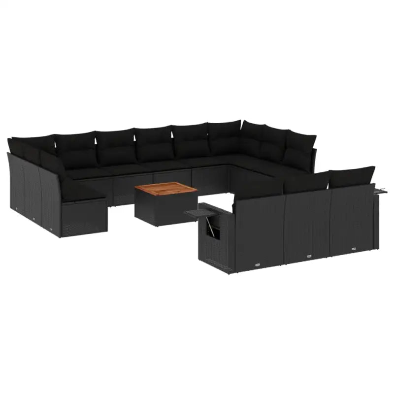 Modulaire tuinbanken van zwart materiaal en gepoedercoat staal met afmetingen - Modulaire tuinbanken