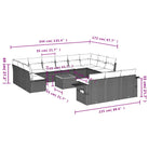 Modulaire tuinbanken van zwart materiaal en gepoedercoat staal met afmetingen - Modulaire tuinbanken