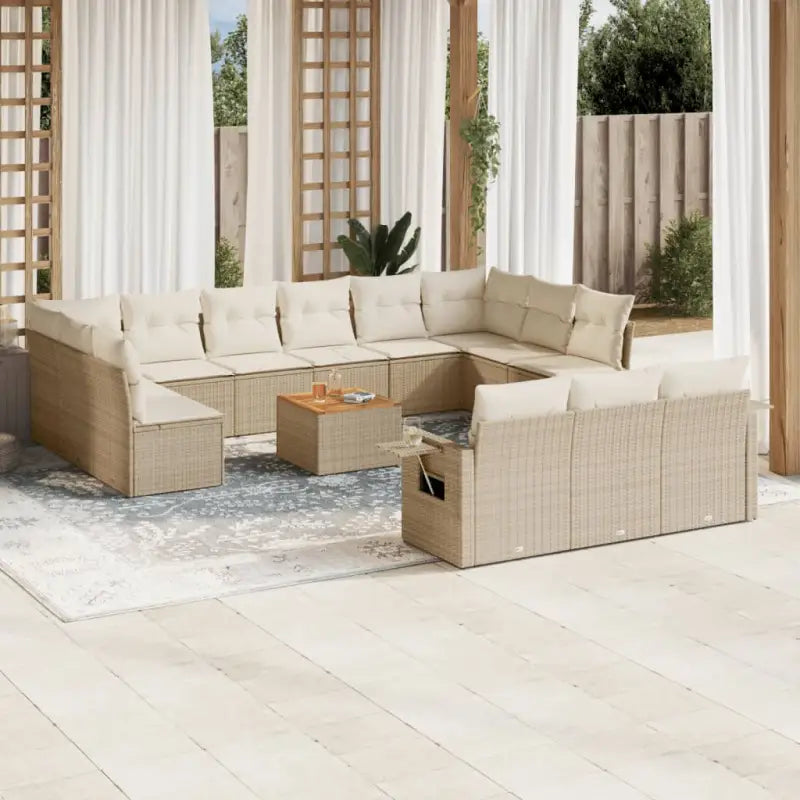 Modulaire tuinbanken van zwart materiaal en gepoedercoat staal met afmetingen - beige en crèmekleurig / 1 - Modulaire