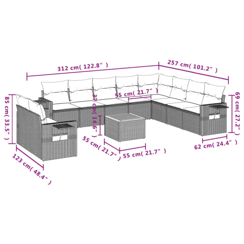 Modulaire tuinbanken van zwart materiaal en gepoedercoat staal - Modulaire tuinbanken