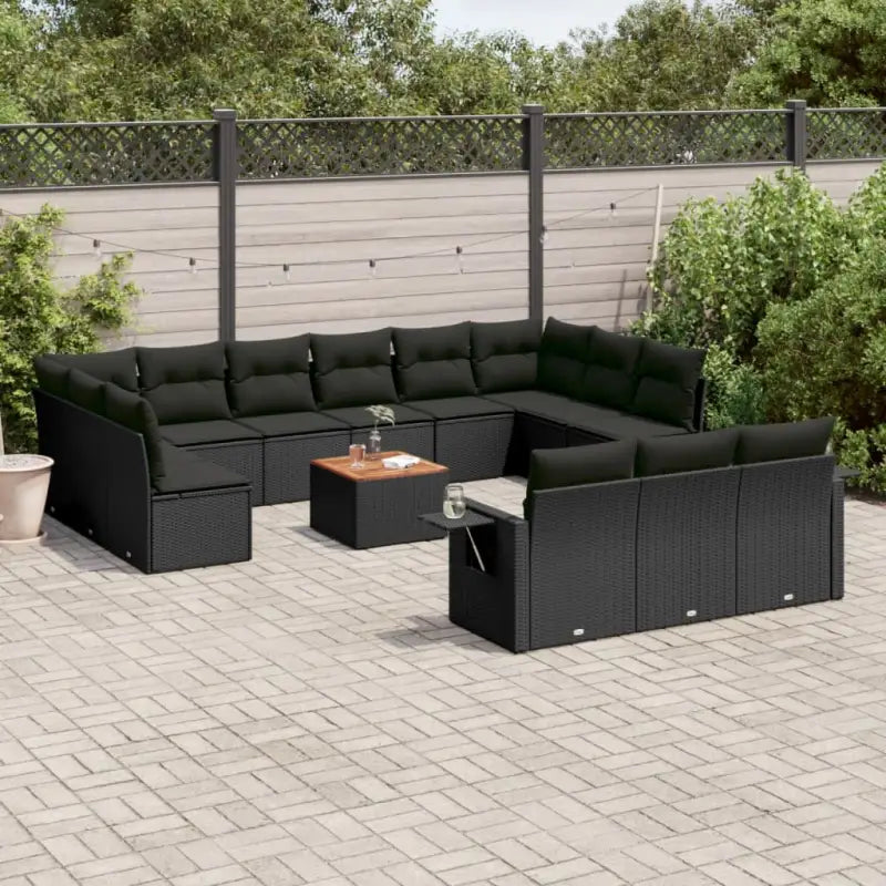 Modulaire tuinbanken van zwart materiaal en gepoedercoat staal met afmetingen - Zwart / 1 - Modulaire tuinbanken