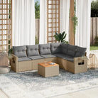 Modulaire tuinbanken van zwart materiaal en gepoedercoat staal - Beige en grijs / 1 / hoek + Tafel + 3x midden