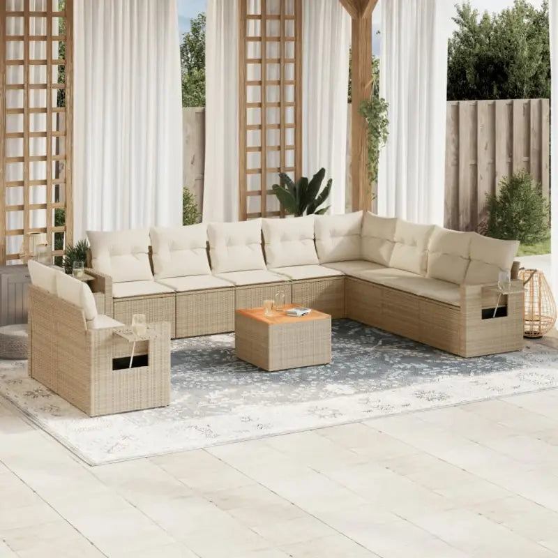 Modulaire tuinbanken van zwart materiaal en gepoedercoat staal - beige en crèmekleurig / 1 - Modulaire tuinbanken