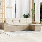 Modulaire tuinbanken van zwart materiaal en gepoedercoat staal - beige en crèmekleurig / 1 / Zonder tafel - Modulaire