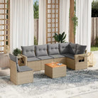Modulaire tuinbanken van zwart materiaal en gepoedercoat staal - Beige en grijs / 1 / 3x midden + Tafel + hoek
