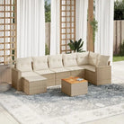 Modulaire tuinbanken van zwart materiaal en gepoedercoat staal - Beige / 1 / Tafel + 3x midden + hoek - Modulaire