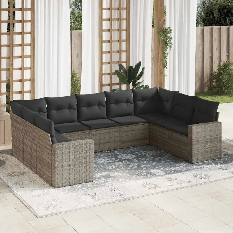 Modulaire tuinbanken van zwart materiaal met gepoedercoat staal afmetingen - Grijs / 1 / Zonder tafel - Modulaire