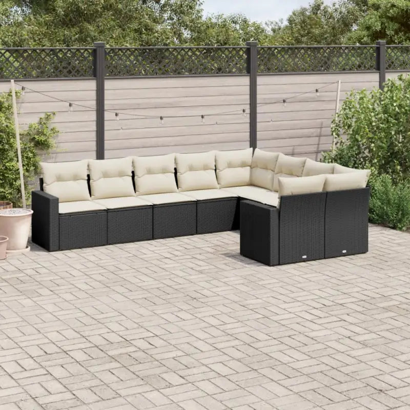 Modulaire tuinbanken van zwart materiaal met gepoedercoat staal en waterdichte tas - Zwart en crème / 1 / Zonder tafel