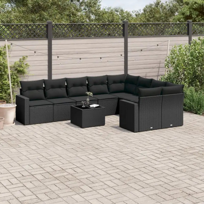 Modulaire tuinbanken van zwart materiaal met gepoedercoat staal en waterdichte tas - Zwart / 1 / Met tafel - Modulaire