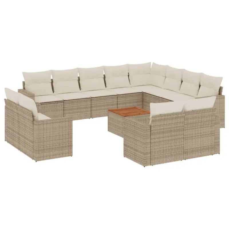 Modulaire tuinbankset met beige materiaal en gepoedercoat staal - Modulaire tuinbanken