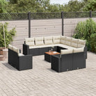 Modulaire tuinbankset met beige materiaal en gepoedercoat staal - Zwart en crème / 1 - Modulaire tuinbanken