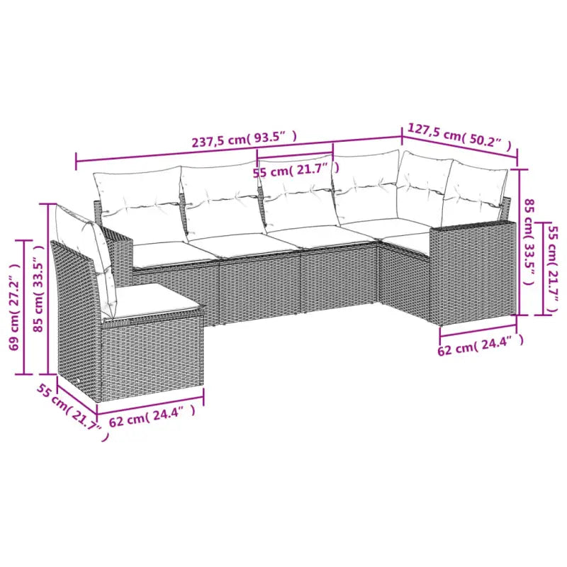 Modulaire tuinbankset met waterdichte tas in beige materiaal - Modulaire tuinbanken