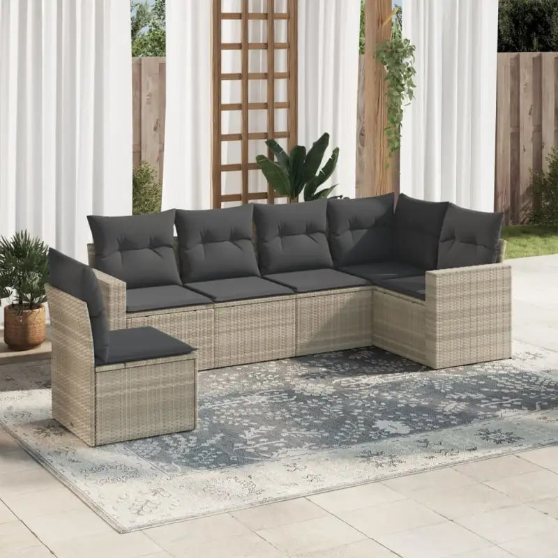 Modulaire tuinbankset met waterdichte tas in beige materiaal - Lichtgrijs / 1 / Zonder tafel - Modulaire tuinbanken