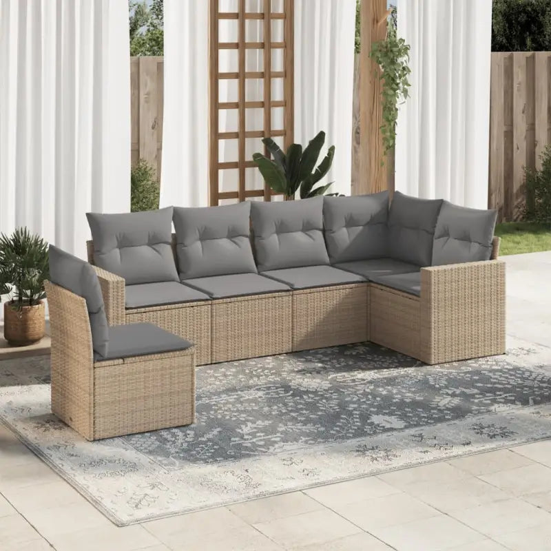 Modulaire tuinbankset met waterdichte tas in beige materiaal - Beige en grijs / 1 / Zonder tafel - Modulaire tuinbanken