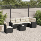 Modulaire tuinbankset met waterdichte tas in beige materiaal - Zwart en crème / 1 / Met tafel - Modulaire tuinbanken