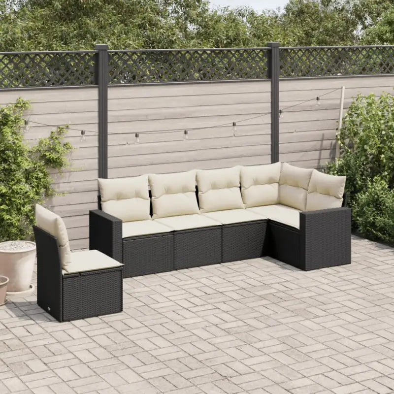 Modulaire tuinbankset met waterdichte tas in beige materiaal - Zwart en crème / 1 / Zonder tafel - Modulaire tuinbanken
