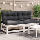 Modulaire tuinbankset van massief grenenhout voor comfortabel buitenleven - Wit grenenhout / 1 / Bank - Modulaire