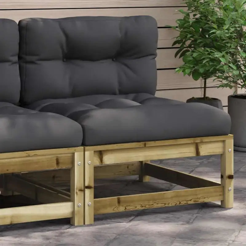 Modulaire tuinbankset van massief grenenhout voor comfortabel buitenleven - Naturel geïmpregneerd / 1 / Stoel