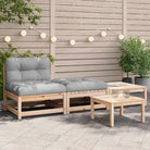 Modulaire tuinbankset van massief grenenhout voor comfortabel buitenleven - Naturel en grijs / 1 / stoel + 2x