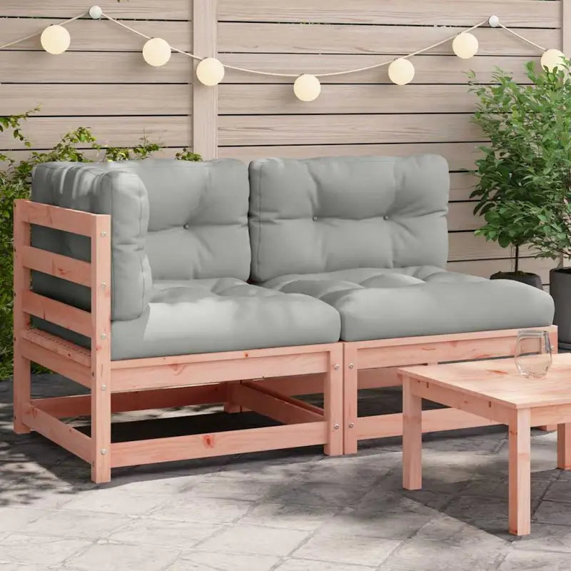 Modulaire tuinbankset van massief grenenhout voor comfortabel buitenleven - Natuurlijk douglashout / 1 / hoek + stoel