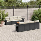 Modulaire tuinbankset van zwart gepoedercoat staal voor buiten genieten - Zwart en crème / 1 - Modulaire tuinbanken
