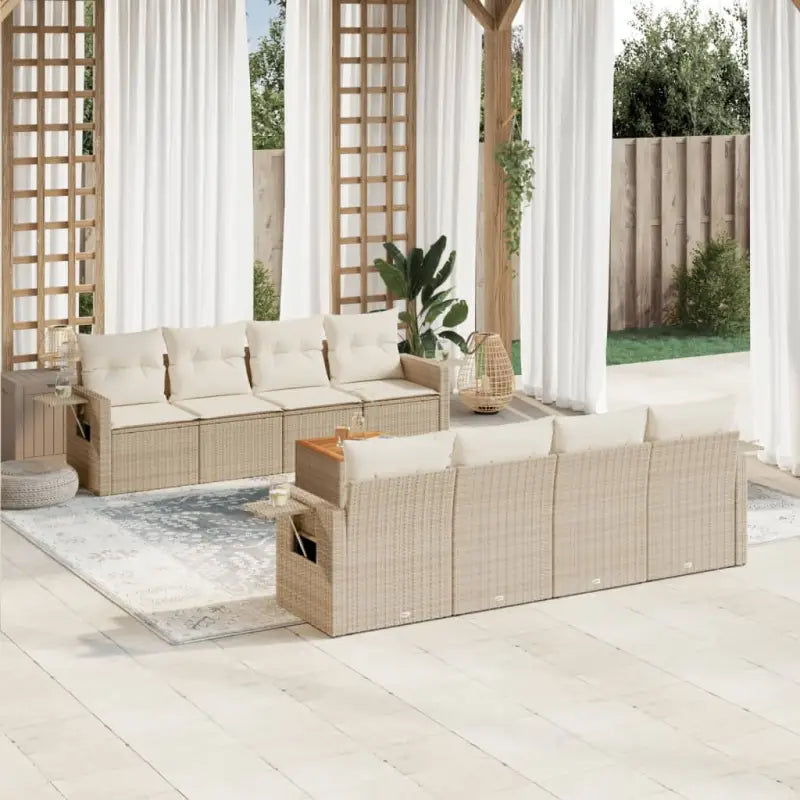 Modulaire tuinbankset van zwart gepoedercoat staal voor buiten genieten - beige en crèmekleurig / 1 - Modulaire