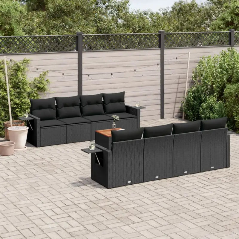 Modulaire tuinbankset van zwart gepoedercoat staal voor buiten genieten - Zwart / 1 - Modulaire tuinbanken