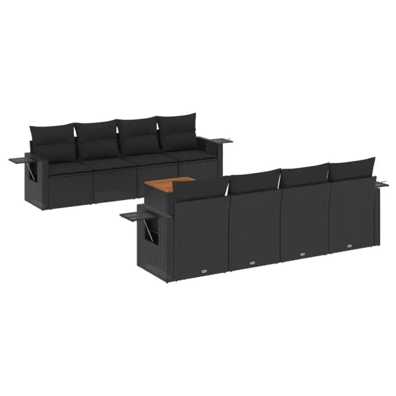 Modulaire tuinbankset van zwart gepoedercoat staal voor buiten genieten - Modulaire tuinbanken